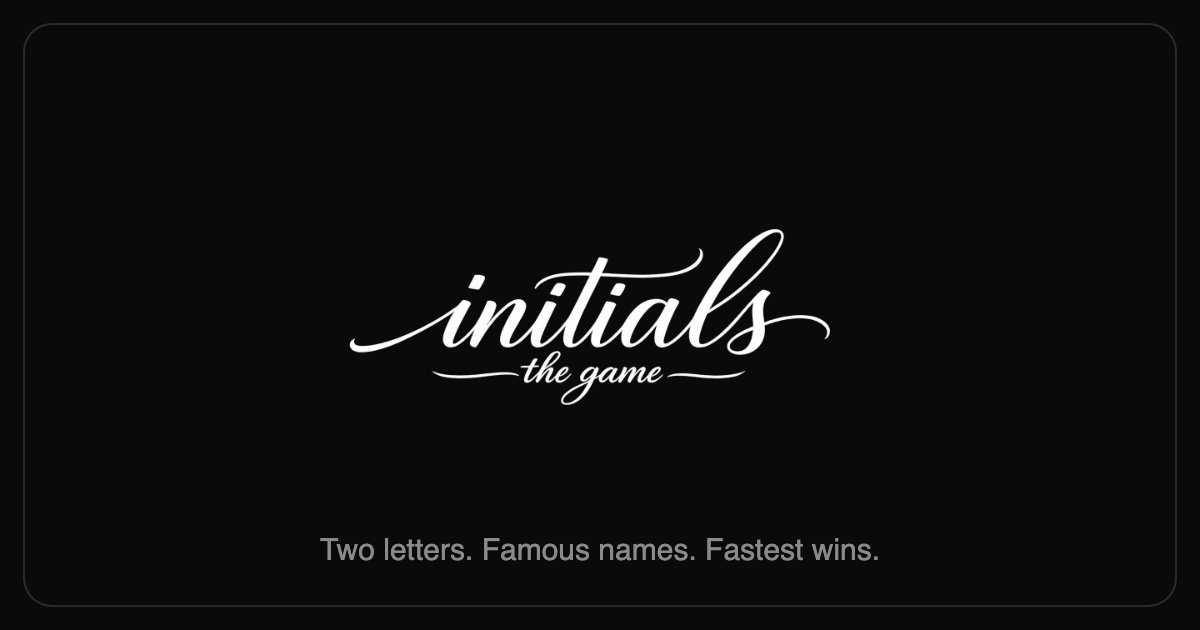 Initials the Game